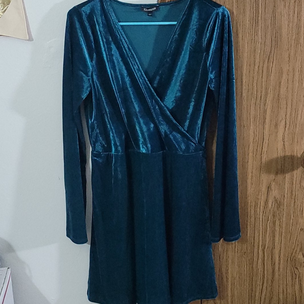 Express | Surplice Wrap Velvet Dress